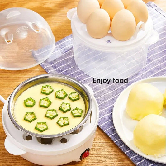 110V/220V Multifunctional Electric Egg Boiler Double Layers Egg Cooker Mini Steamer Poacher Kitchen Cooking Breakfast Machine.