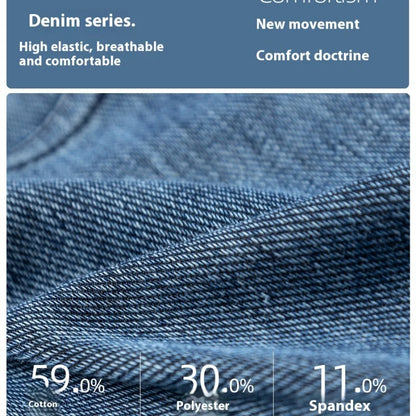 Women's New Large Size Denim Wide-Legged Trousers American High-Waisted Thin Straight Loose Casual Trousers Casual Jeans.