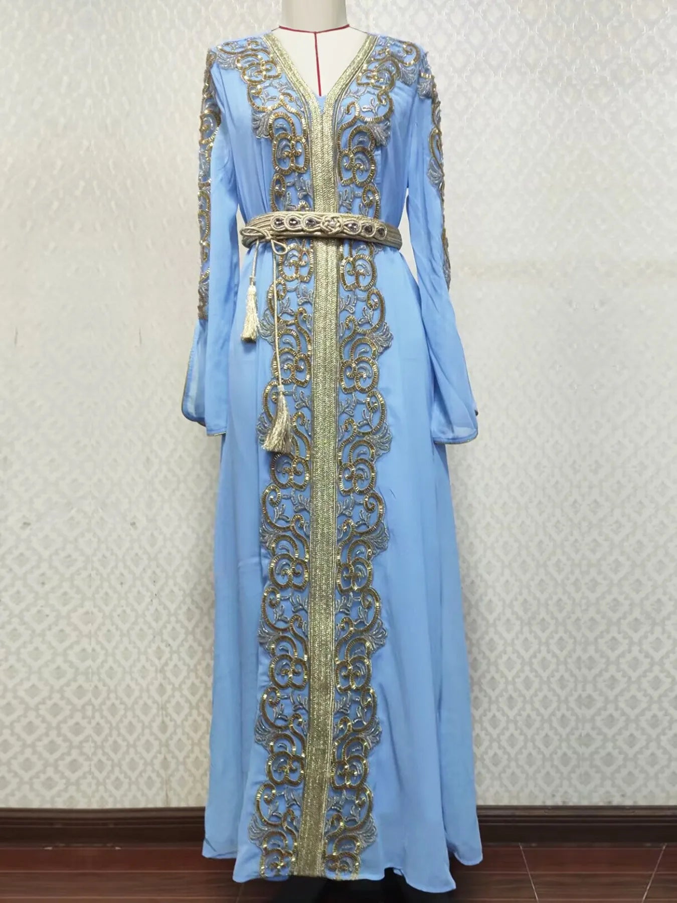 Mesh Stickerei Abaya Frauen Muslimischen Lange Maxi Kleider Oman Türkei Arabisch Kaftan Eid Party Kleid Marokko Abend Jalabiya Vestidos