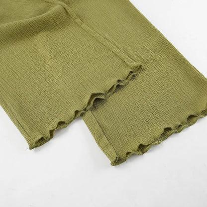 Tuularose Hanging Green Pants Set Sleeveless Backless Personality Temperament Commuter Two-piece Set Summer New Women Pants Set.