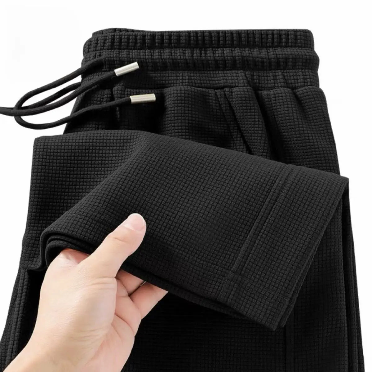 Men's Breathable Casual Pants, Heavyweight Waffle Style Loose Straight Leg Pants Jogging Pants Men's Trousers.