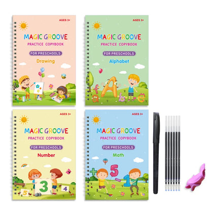 Reusable Magic Copybook Drawing Toys for Children Montessori Pen Control Training Writing Sticker Learning Educational Toy Kids.