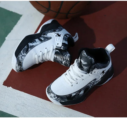 Basketball Shoes for Kids Sneakers New Boys Brand Thick Sole Non-slip Children Sports Shoes Child Boy Basket Trainer Shoes