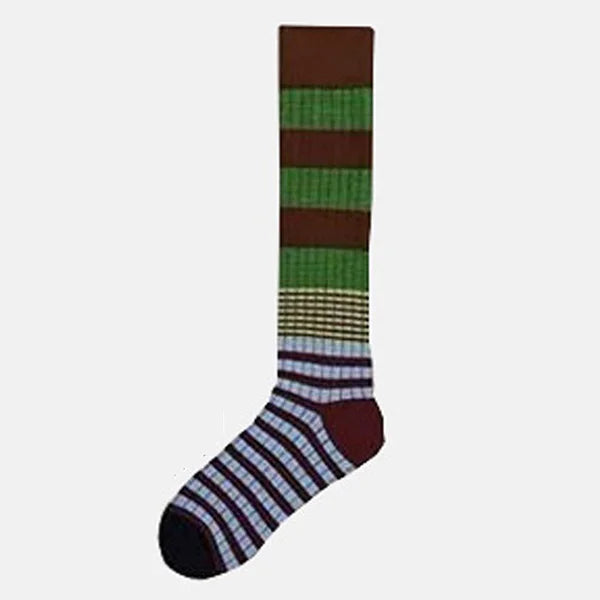 1 Pair Korean Style Women's Calf Socks Fashion Rainbow Stripes Socks Outdoor Sport Cycling Vintage Harajuku Middle Tube Long.