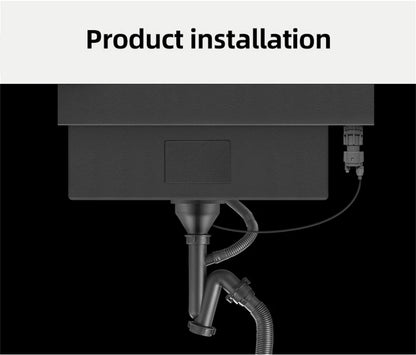 Nanometer Black Hidden kitchen Sink SUS 304 Stainless Steel 4mm Thickness Flip Cover Hidden Handmade kitchen Sinks