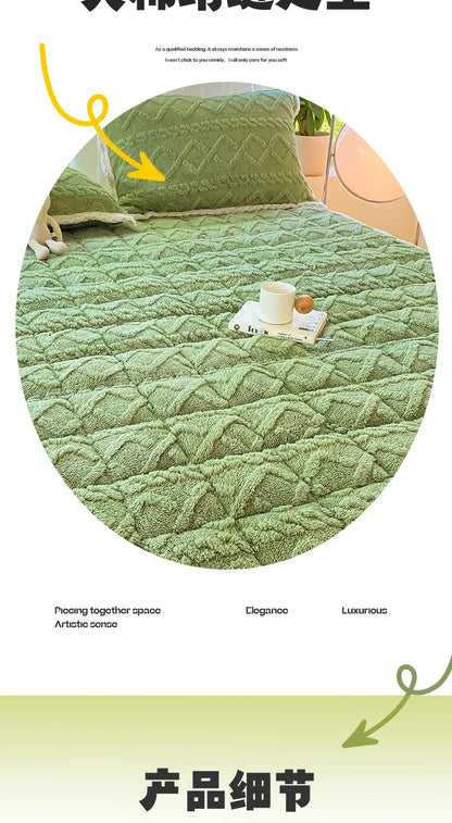 Winter Taft Velvet Mattress Topper Pad Fleece Bedspread Fold Non-slip Thin Tatami Mat Student Dormitory Bed Sheet Mattress Cover.