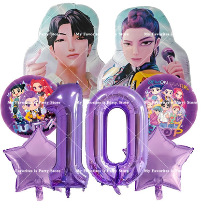 Kpop Dämon Jäger Geburtstag Luftballons Set Anzahl Ballon Anzug Folie Ballon Cartoon Geburtstag Party Liefert Dekor Baby Dusche Geschenk