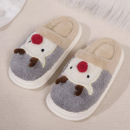 Smile PoP Cute Women Slippers Indoor Fuzzy Women House Slippers Classic Cartoon Casual Home Shoes Warm Bedroom  Animals Shoes