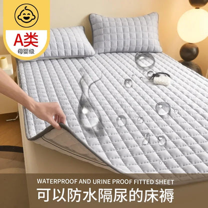 New class A skin-friendly padded cotton curve grid waterproof mattress mattress mattress protective mat.