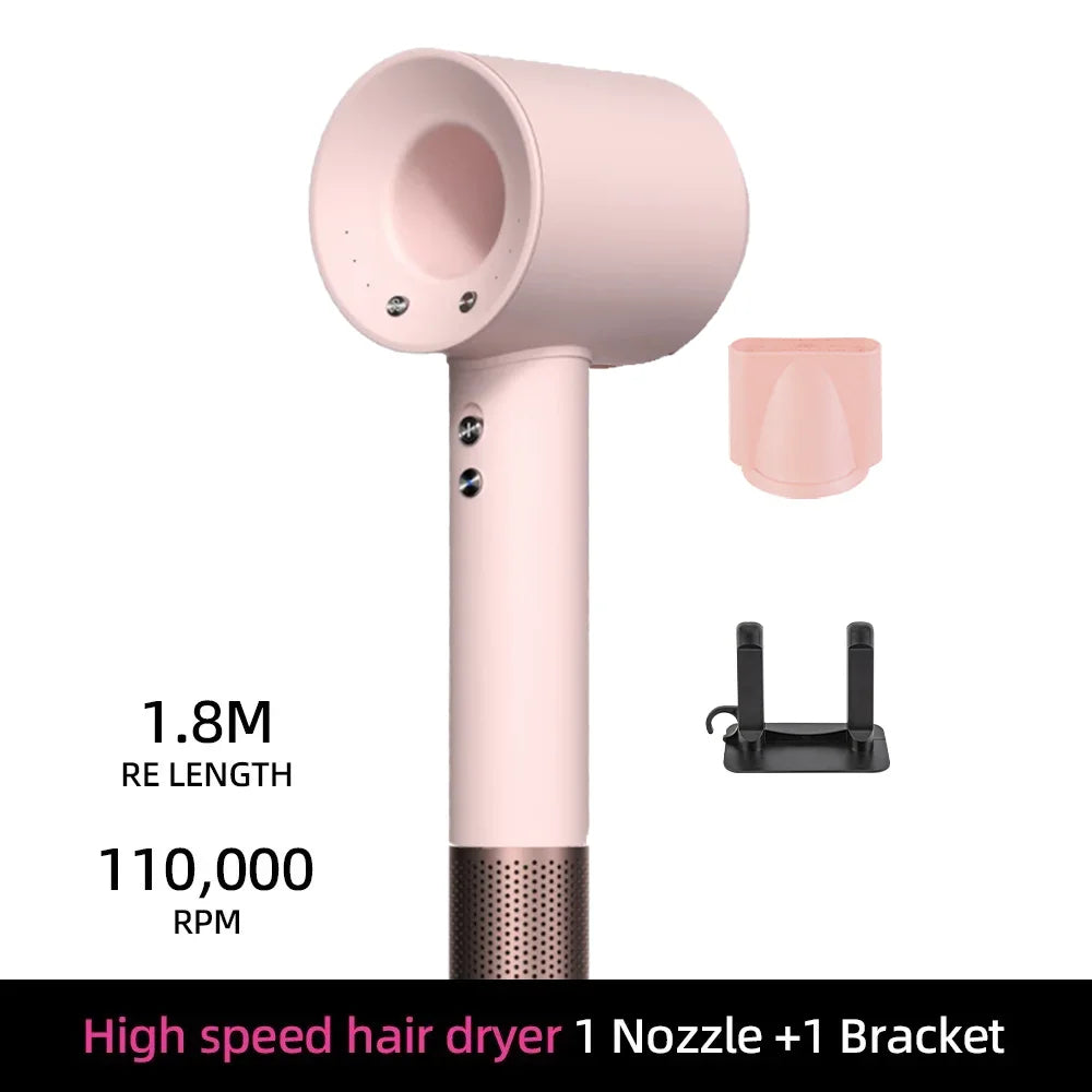 Negative ion hair dryer with high speed and no blades High power silent and quick drying Portable, suitable for home and travel.