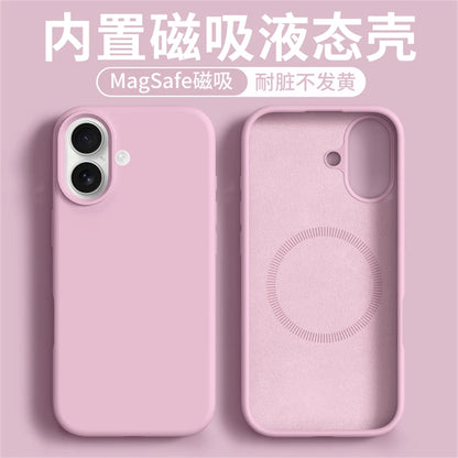 Magnetic Case For iPhone 17 Pro Max 17 Ari MagSafe Luxury Liquid Silicone Comfortable Feel Built in Flocking Protect Cover