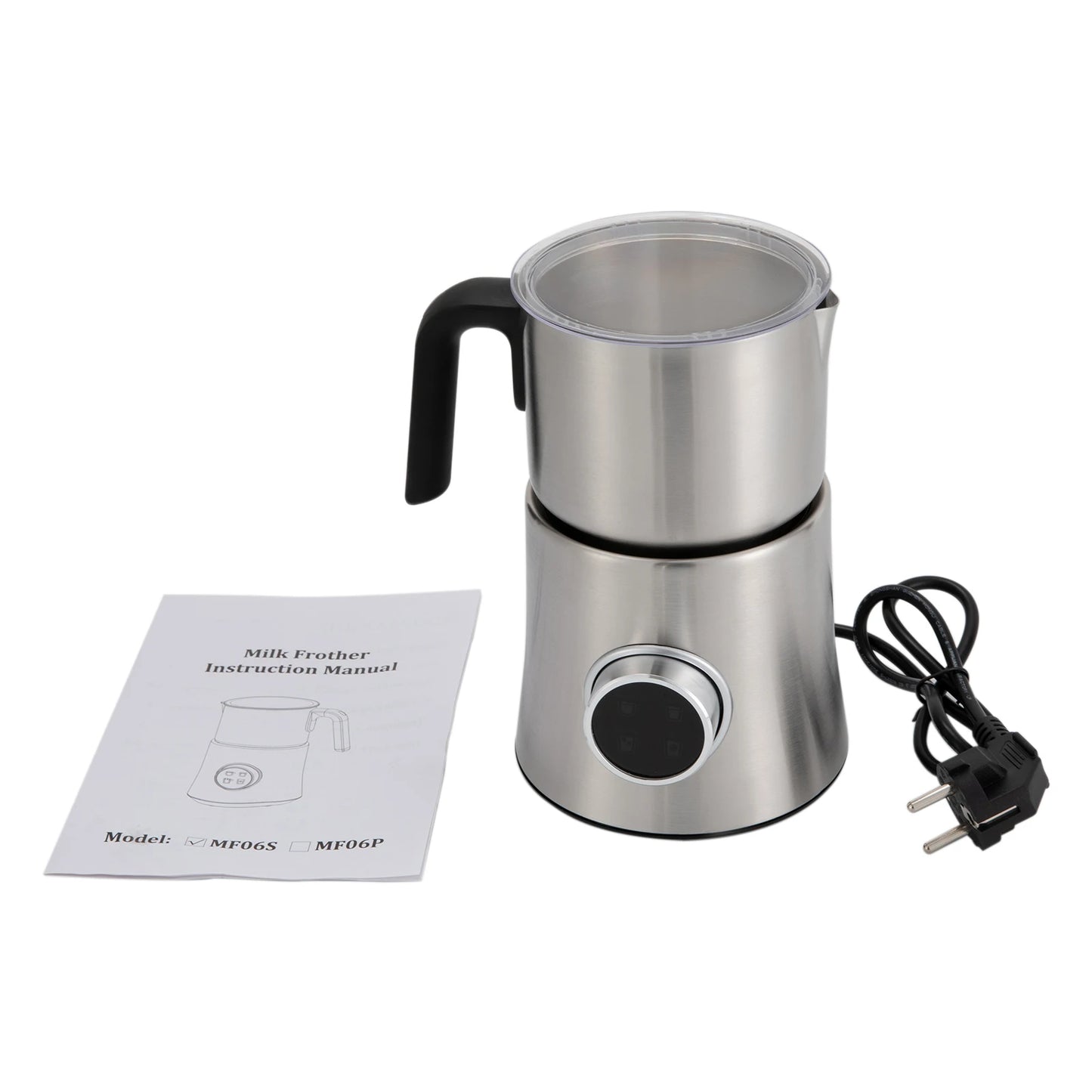 Stainless Steel Milk Frother MF06S | Hot/Cold Froth, Latte/Cappuccino, 900ml Capacity 500W Electric Milk Frother.