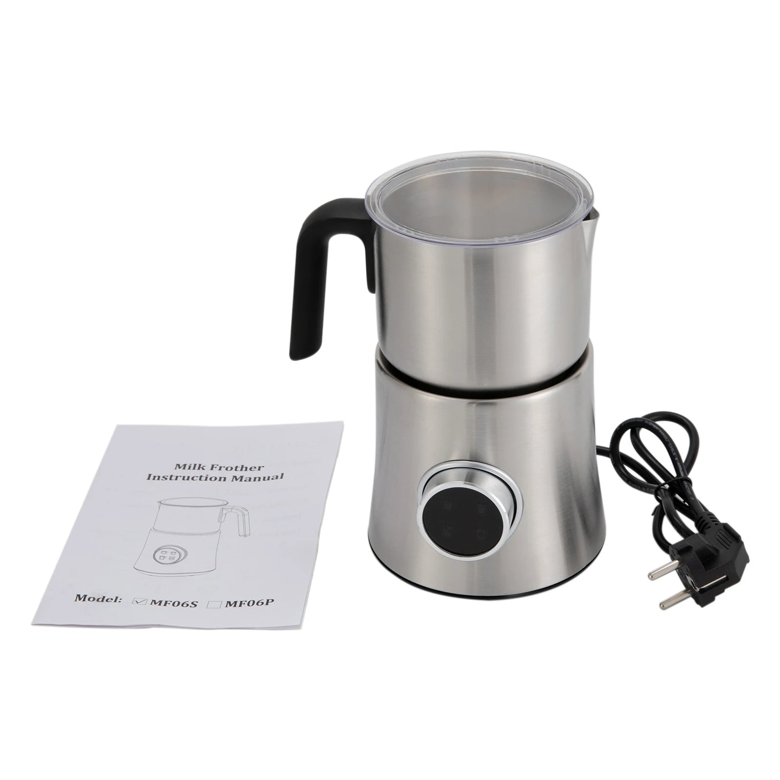 Stainless Steel Milk Frother MF06S | Hot/Cold Froth, Latte/Cappuccino, 900ml Capacity 500W Electric Milk Frother.