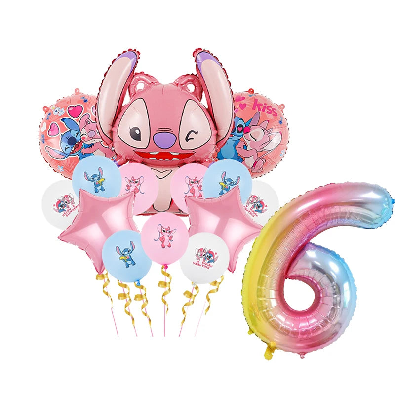 Disney Stitch Geburtstagsparty-Luftballons, Lilo & Stitch-Ballon-Sets, Babyparty für Kinder, Geburtstagsparty-Dekorationen, Zubehör, Geschenke