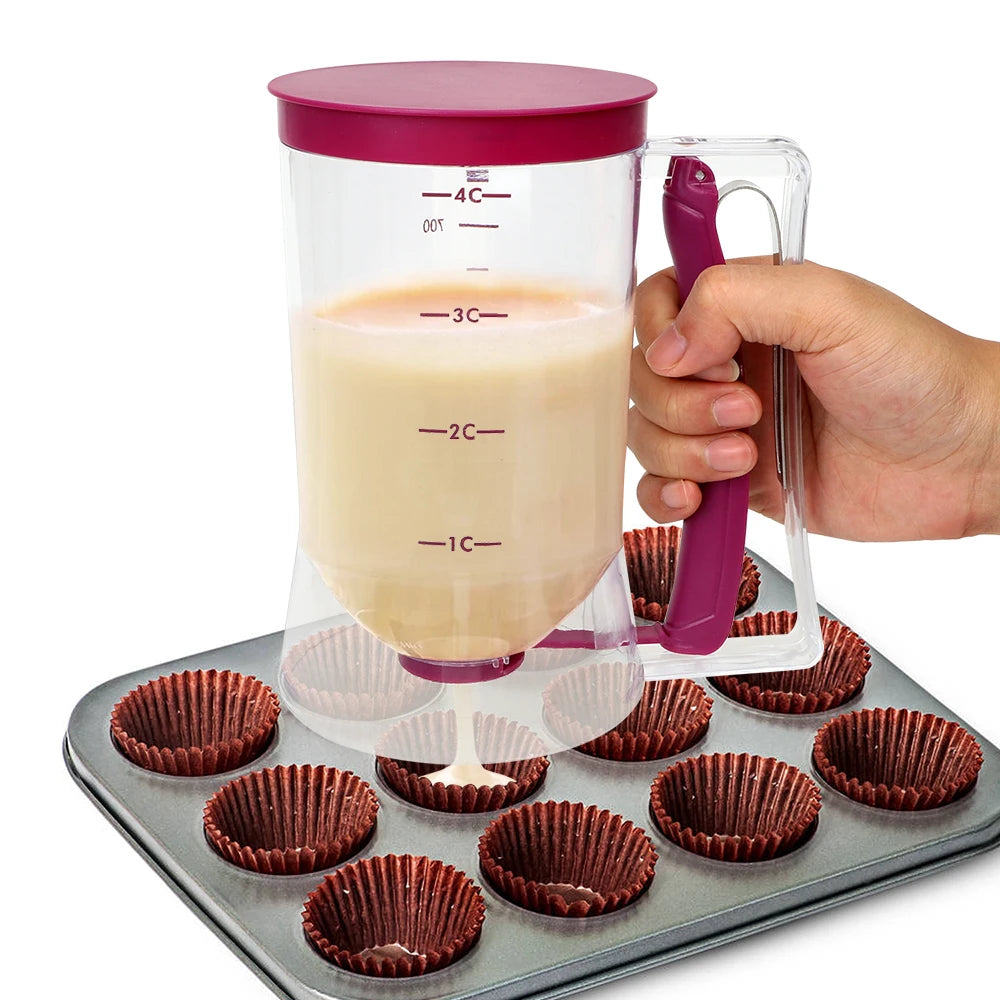 900ml Batter Flour Paste Dispenser For Cupcake Cookie Cake Muffins Measuring Cup Cream Speratator Pancake Batter Dispensers.