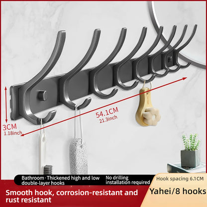 Space Aluminium-Badezimmerhaken hinter der Tür, hohllose Badezimmerhaken, Schlafzimmeraufbewahrung, Wandaufhängerhaken
