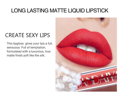 Liquid Lipstick Set Ultra Matte Velvet Waterproof Long Lasting Lip Glosses Nude Makeup Cosmetic Kit.