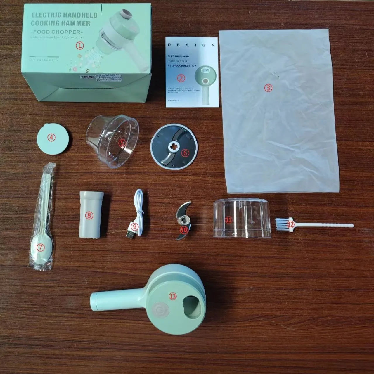 Electric Vegetable Cutter Set Handheld Wireless Garlic Masher Food Chopper Meat Grinder Machine Peel Slice Kitchen Accessories.