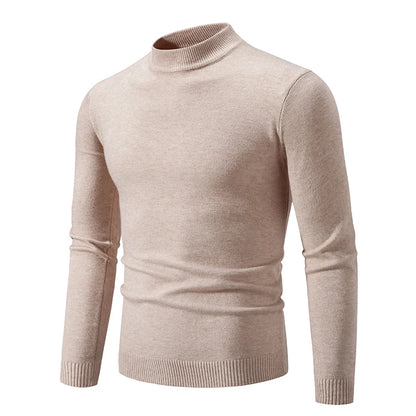 New Autumn Winter Designer Fashion Half Turtleneck Knitted Sweater High Quality Mens Casual Solid Color Warm Women Sweaters