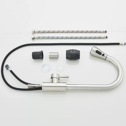 Kitchen Faucet Brushed Nickel Hot and Cold Water Faucet Kitchen Sink Faucet Pull-out Sprayer For Kitchen Sink Faucet