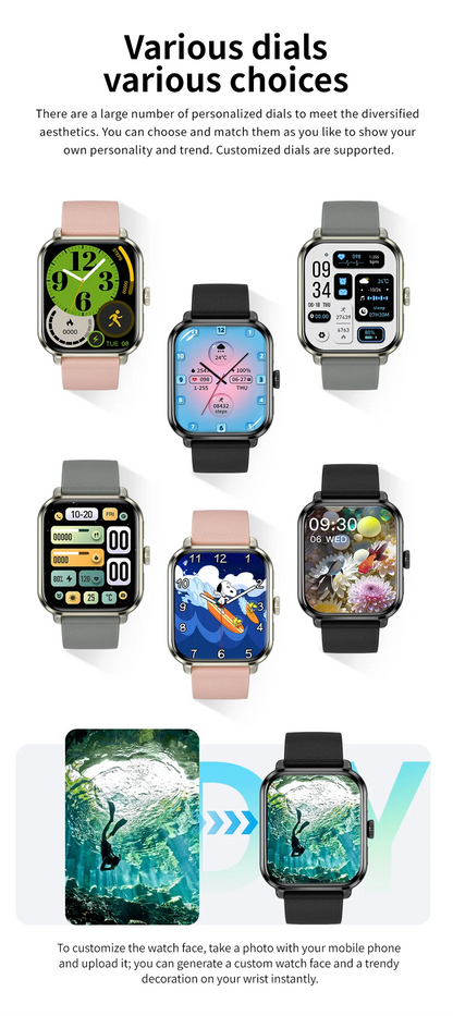 New Women Smart Watch GPS Compass Sport watch Men 1.95" AMOLED Screen Bluetooth Call HeartRate Smart Watch For Xiaomi Huawei IOS.