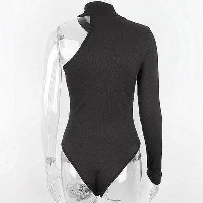 WhereMery Französischer Damen-Overall, sexy, schulterfrei, klein, Stehkragen, langärmelig, Frühling, heißes Mädchen, schlankmachend, unregelmäßig, schick, T-Shirts