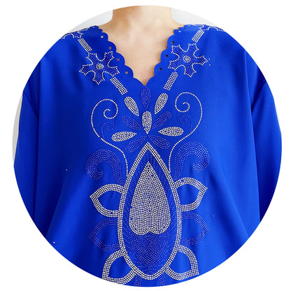 New 2025 Muslim Party Women Abaya Chiffon Diamond Long Sleeve Casual Clothing African Abaya Women Robe Dubai Turkey Islamic Robe.