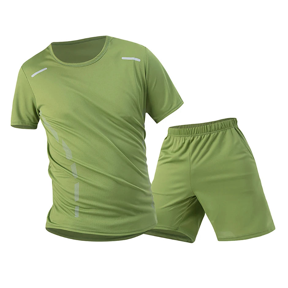 1/2/4 Piece Men's Quick Drying Sports Suit Casual Breathable Short Sleeved T-shirt Pocket Versatile Shorts For Teenagers To Wear.