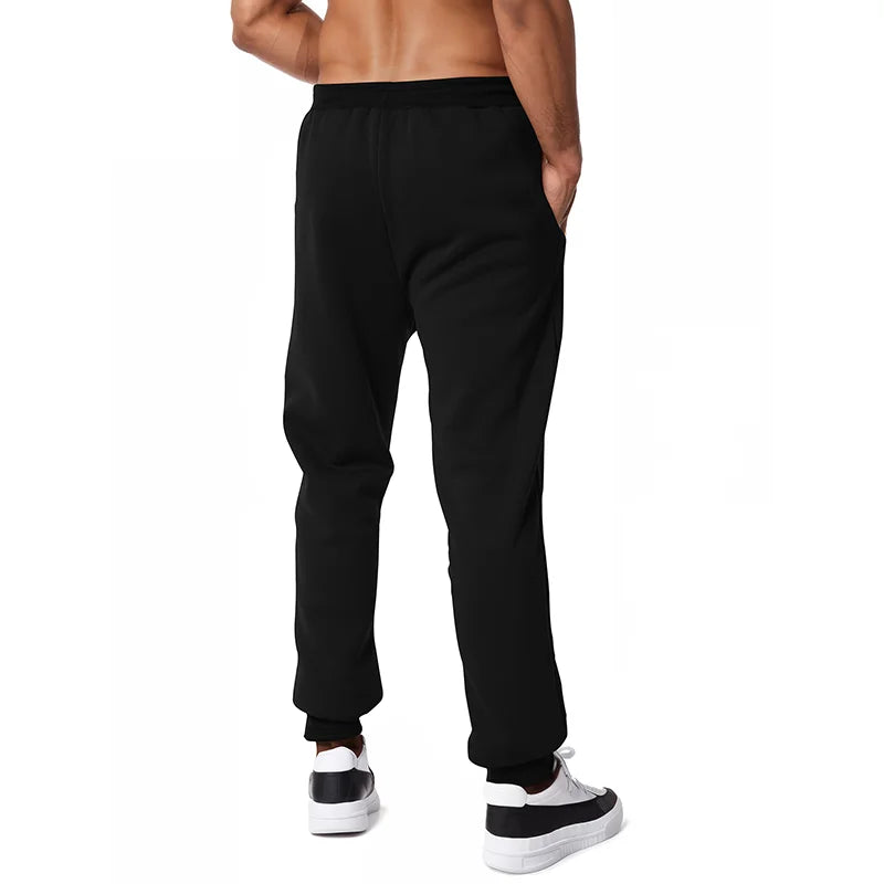 New Sweatpants Side Zipper Pockets Men Joggers Track Pants Elastic Waist Sport Casual Trousers Baggy Fitness Gym Clothing.