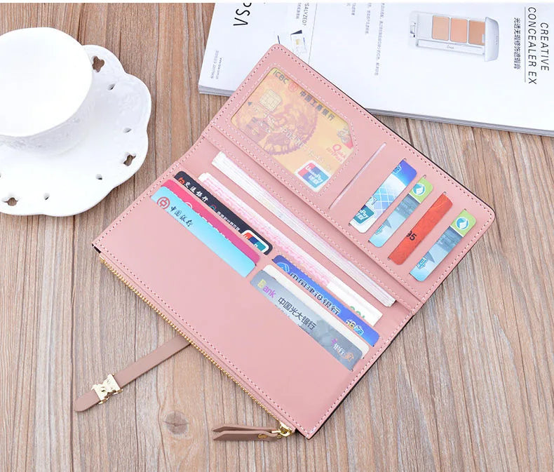 New Trends Wallets Women Luxury Brand Design Long Wallet Zipper Purses Female Short Coin Purse Credit Card Holder.