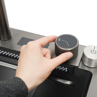 Küchenspüle aus Edelstahl mit ausziehbarem Wasserhahn, Wasserfallspüle mit Digitalanzeige, multifunktionale Küchenspüle für die Arbeitsstation