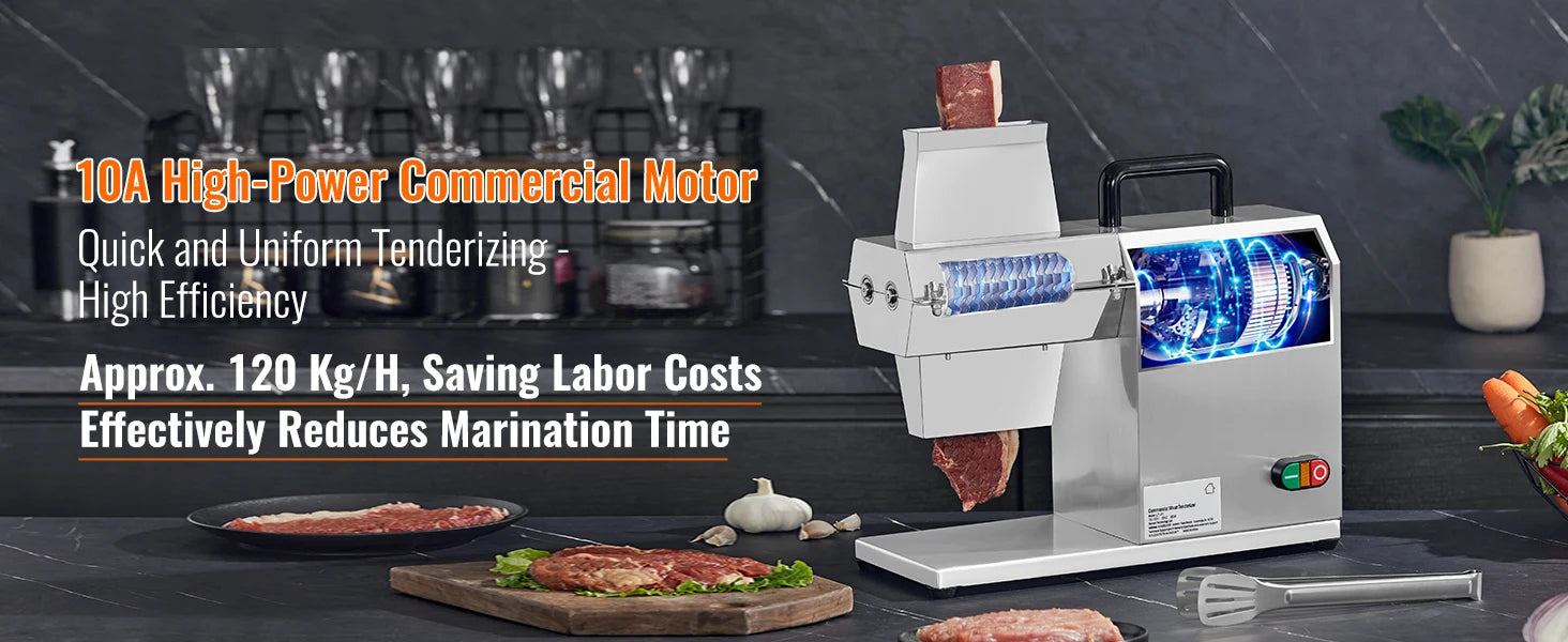 SucceBuy 17inch 54 Blades Commercial Meat Tenderizer 450W Electric Meat Tenderizer Machine for Pork Chicken Fish.
