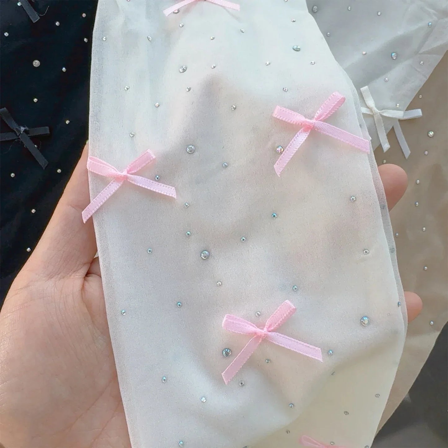 New Lolita Velvet Bowkont Embroidery Pearl Tights Pantyhose Flash Diamond Women Tight JK Style Sweet Girls Kawaii Cute Stockings