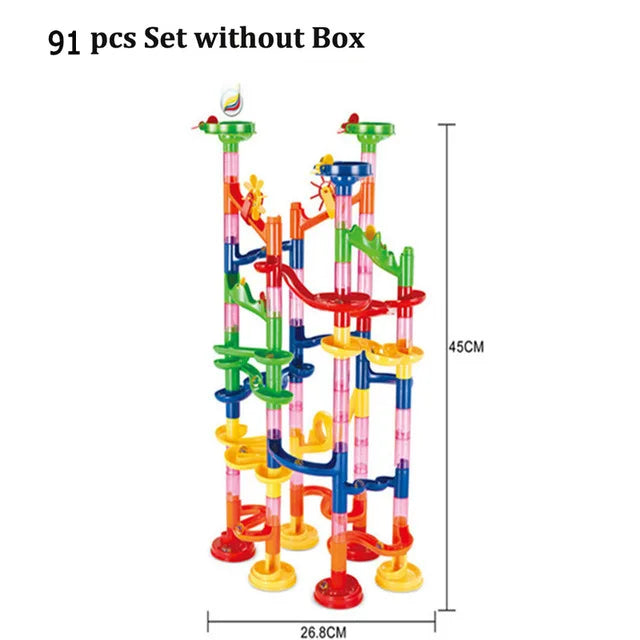 29-142PCS Marble Run Building Blocks Marbles Slide Toys For Children DIY Creativity Constructor Educational Toys Children Gift