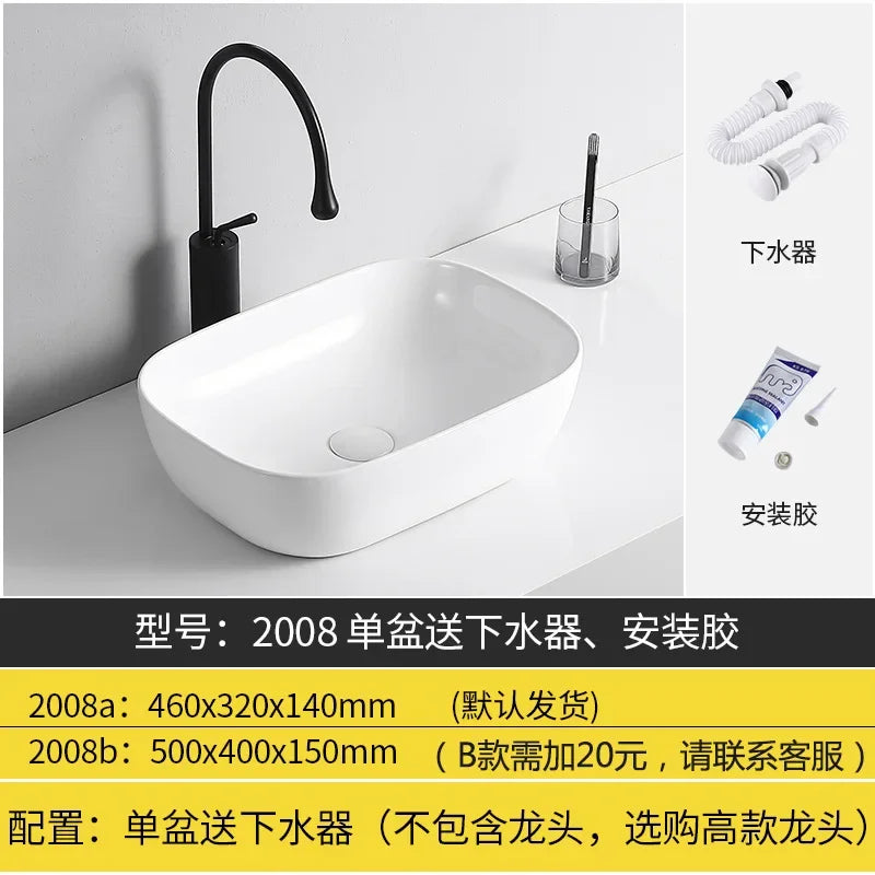 Arbeits platte Waschbecken Seite Entwässerung Keramik Waschbecken Balkon Waschbecken Kunst becken Einzel becken quadratischer Kreis