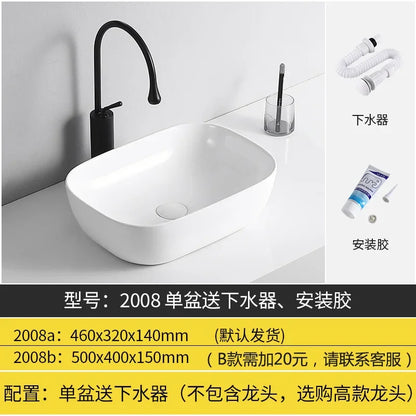 Arbeits platte Waschbecken Seite Entwässerung Keramik Waschbecken Balkon Waschbecken Kunst becken Einzel becken quadratischer Kreis