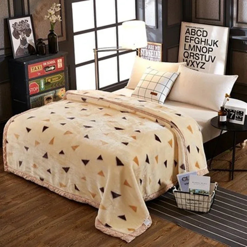 Blanket Double Thickened Raschel Winter Wedding Quilt Blanket Warm Coral Fleece Cashmere Blanket Double