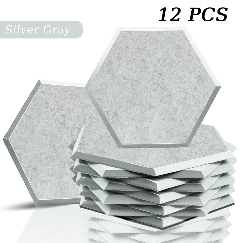 TOUO Sound Absorbing Panel 12 Pcs Studio Acoustic Panel High Density Insulation Acoustic Treatment Drum Room Wall Soundproofing