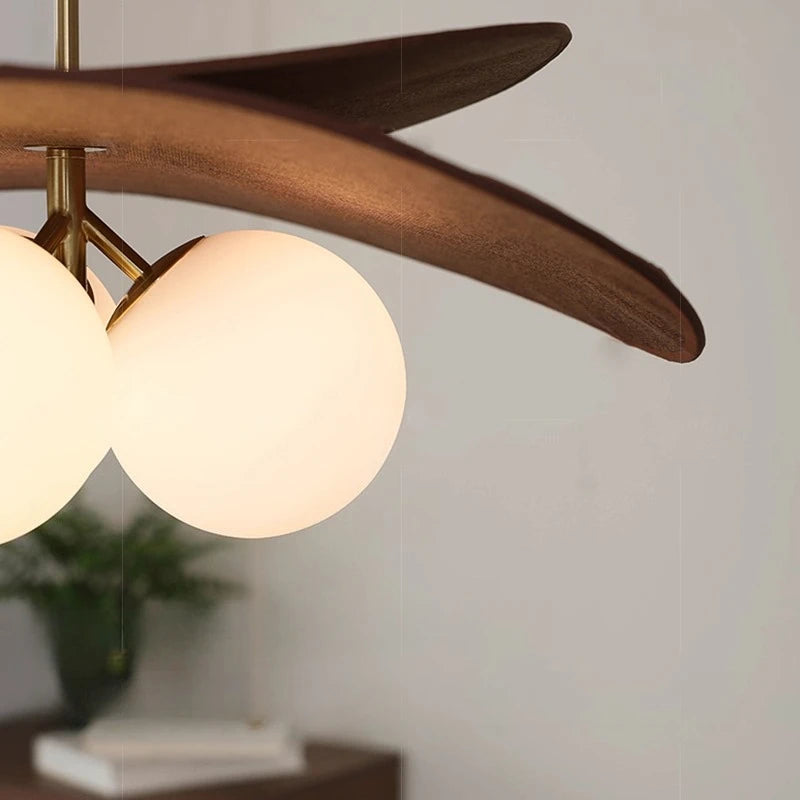 Wabi Sabi Hängeleuchte aus Korbgeflecht, Vintage-Glasblasen-Pendelleuchte für Esszimmer, Schlafzimmer, Wohnzimmer.