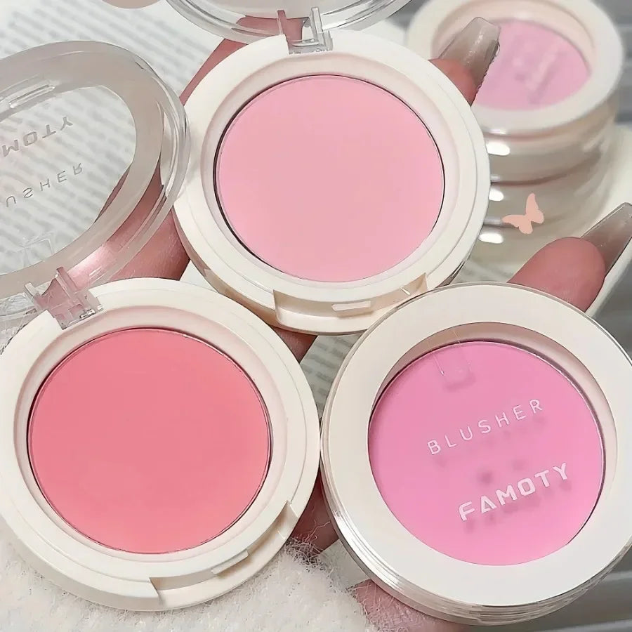 2024 Monochrome Face Blush Palette Longlasting Waterproof Pressed Powder Matte Blush for Contouring Cheeks Travel Cosmetics.