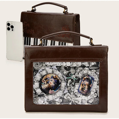 Fashion Polka Dot Ladies Piano Bag New Style Niche Underarm Shoulder Bag Sweet Personality Piano Backpack Women's Bag Square Bag.