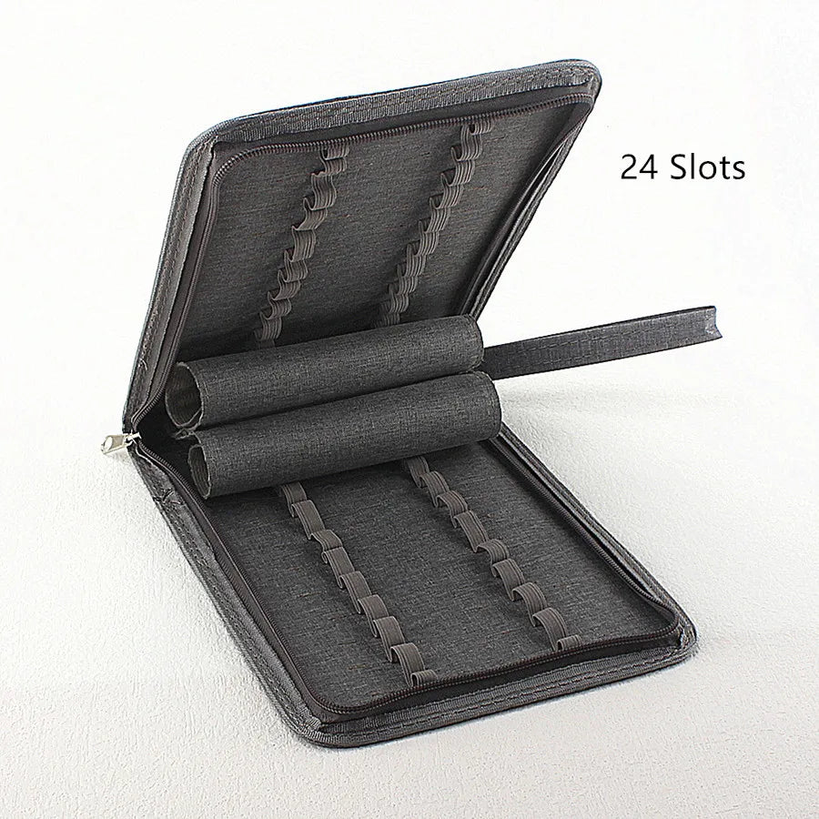 48 /24/10 Slots Fountain Pen Case, Canvas Pen Holder Display Pouch Bag Storage Large Capacity Waterproof.