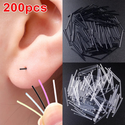Invisible Plastic Soft Stud Earrings Hypoallergenic Simple Transparent Earring Piercing Retainer Ear Studs Pins Jewelry.
