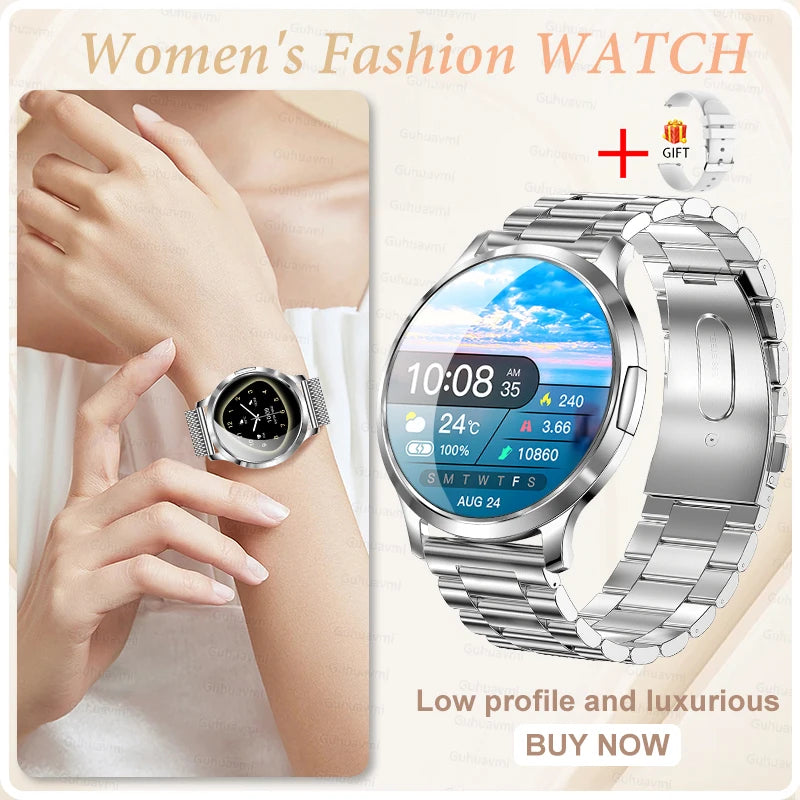 2025 New Smart Watch For Women AMOLED Screen Watches IP68 Waterproof Heart Rate Monitor Ladies Call Smart watch For Android ios