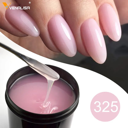 Venalisa Brand 225g Extension French Acrylic Gel Soak Off LED Camouflage Color Hard Jelly Fast Dry Nail Building Extend Gum Gel.