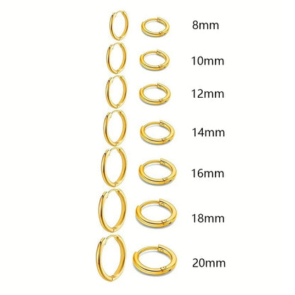 7Pairs/Kit Stainless Steel Huggies Hoop Earrings Multiple Sizes Unisex Sexy Ear Cartilage Piercing Jewelry Wholesale.