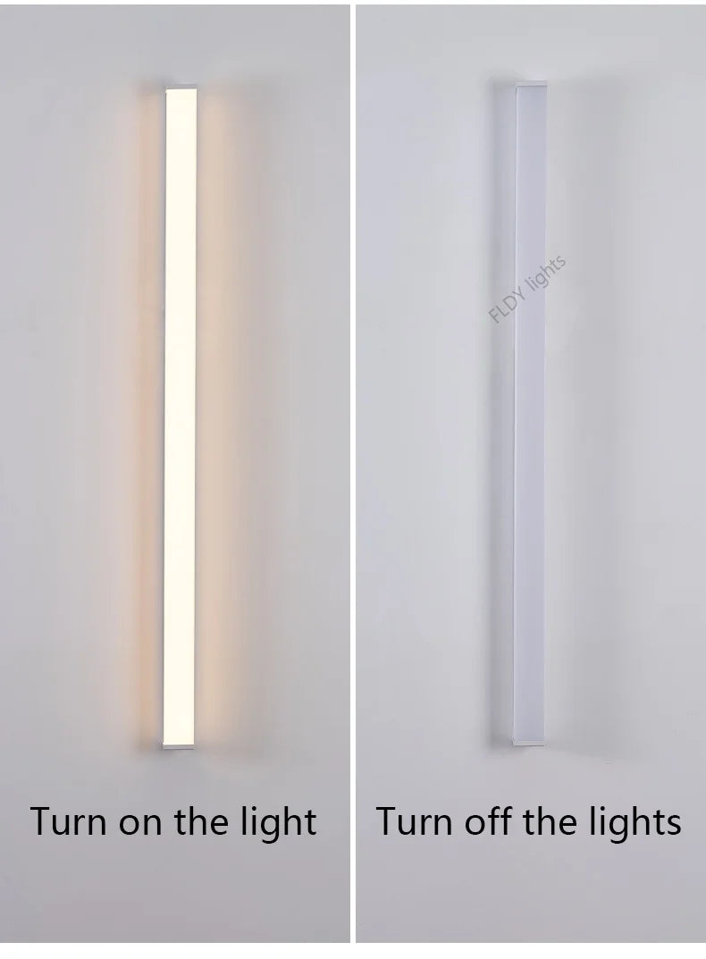 Moderne wasserdichte LED-Wandleuchte mit langem Streifen für den Außenbereich, IP65, Schmiedeeisen-Wandleuchte, Garten-Veranda-Wandleuchte, 110 V, 220 V, Beleuchtung