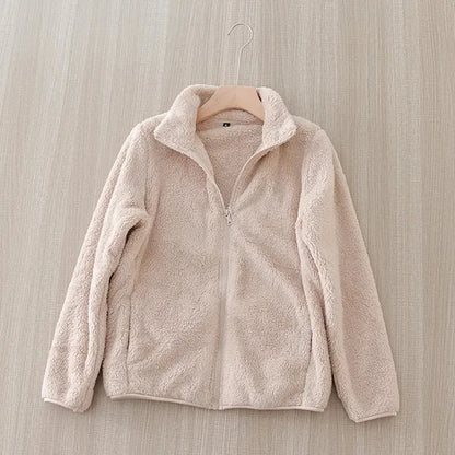 Damen-Fleecemantel, Winter, warm, verdickte Jacke, beidseitig zu tragen, doppelseitige Samt-Korallen-Fleece-Mäntel, Polar-Fleece-Jacken