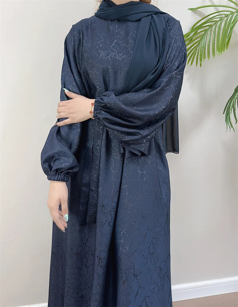 Ramadan Eid Satin Dubai Long Modest Dress Abaya Damen Islam Muslim Kaftan African Dresses For Women Kebaya Robe Femme Musulmane.
