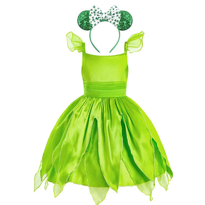 3-10 Jahre Kinder Feenkleid Kinder Cosplay Abend Fantasie Baby Rüschen Karneval Kostüm Prinzessin Grün Party Kleidung 2023 Neu.